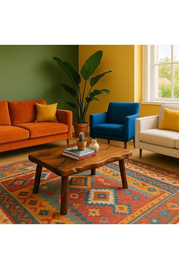 Doğal Ağaç Ceviz Serisi Orta Sehpa El Yapımı Ahşap